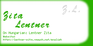 zita lentner business card